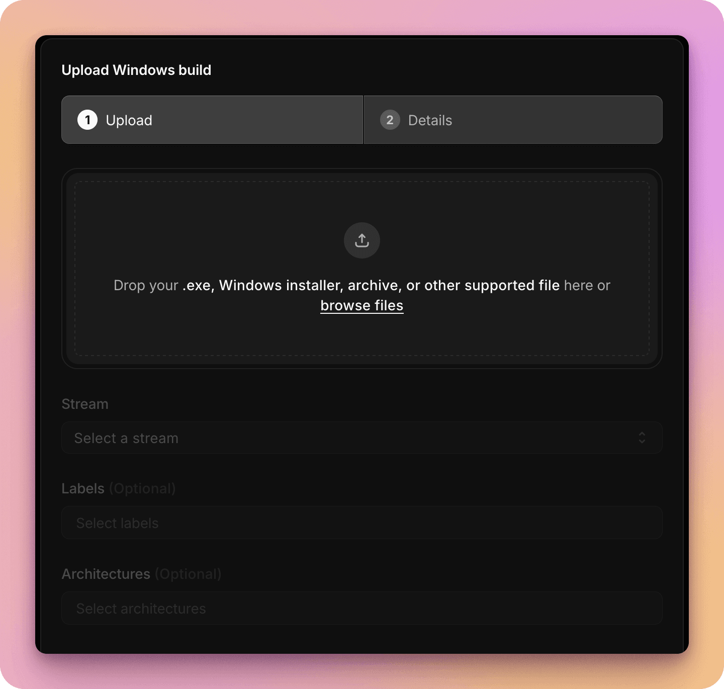 Drag and drop your build file