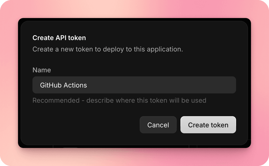 Create application token