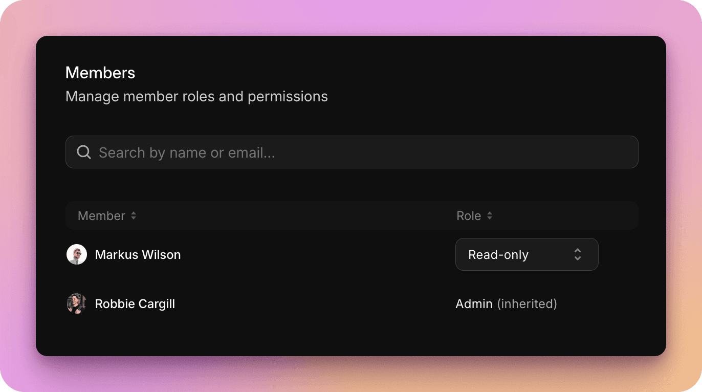 Manage application roles