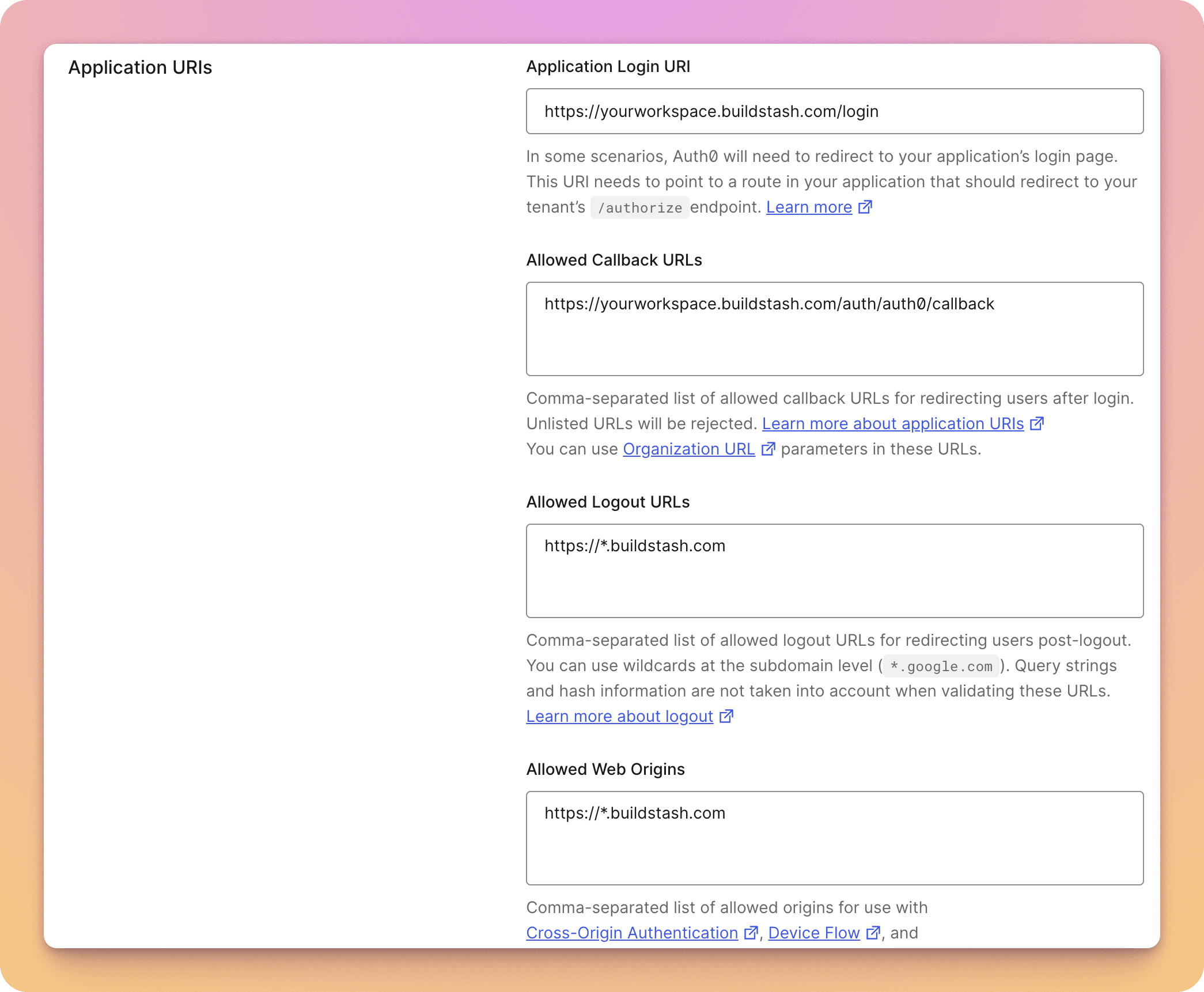 Complete application details