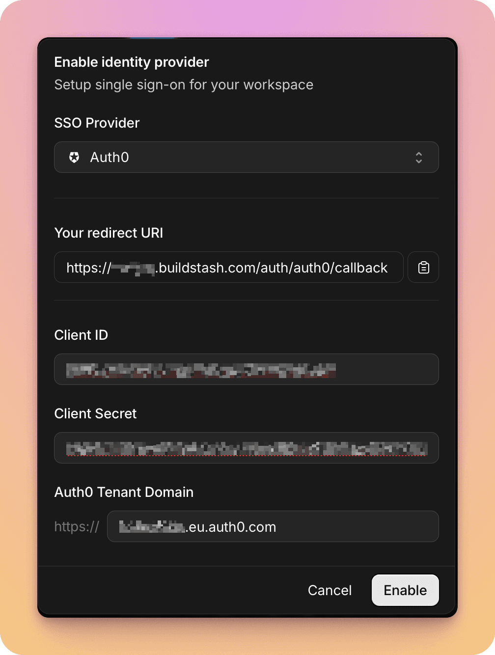 Input provider credentials