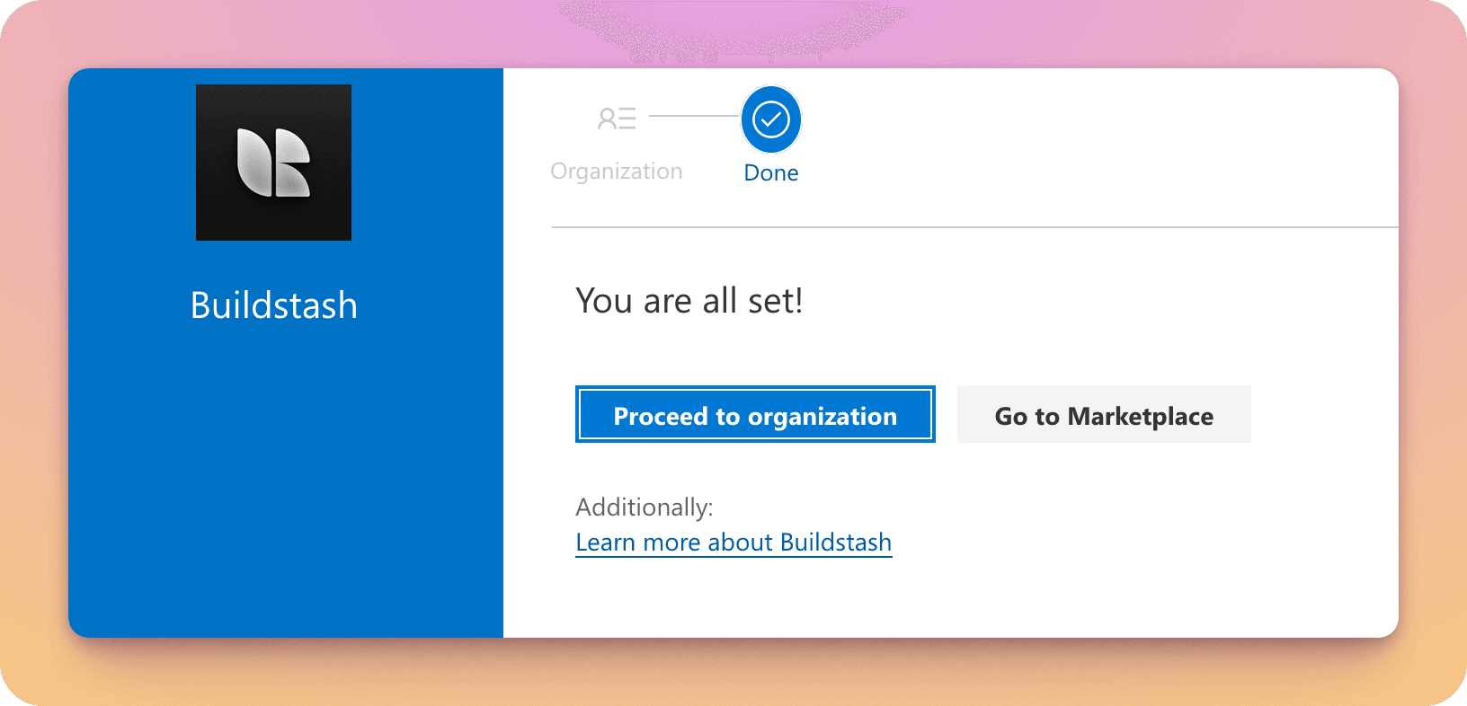 Extension successfully installed