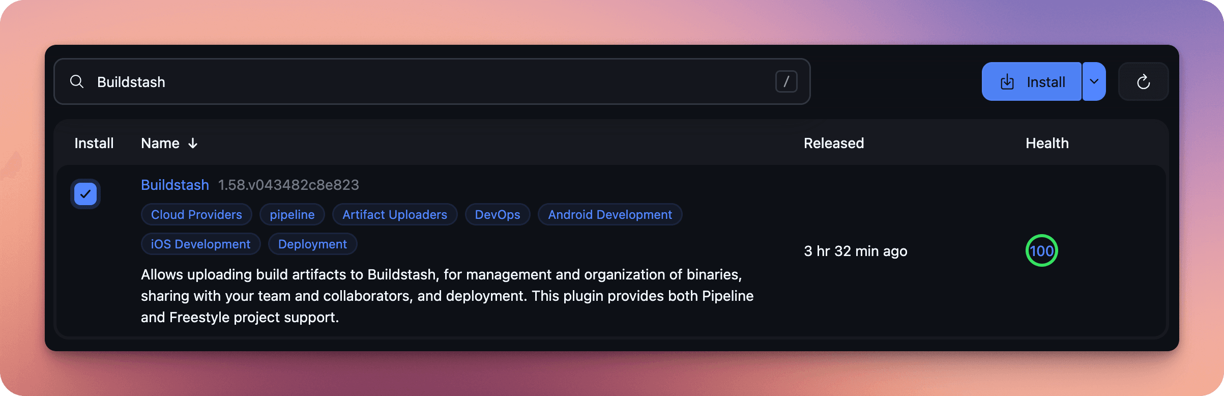 Jenkins plugin install