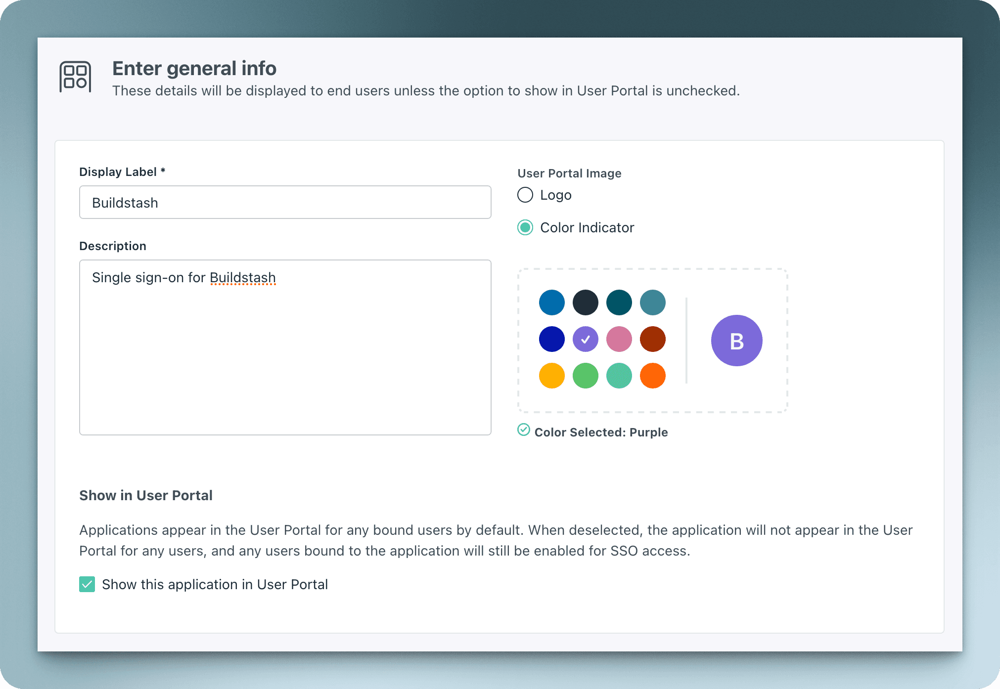Setup custom application name and info