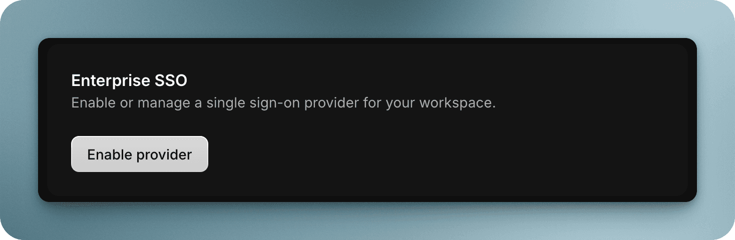 Enable SSO provider