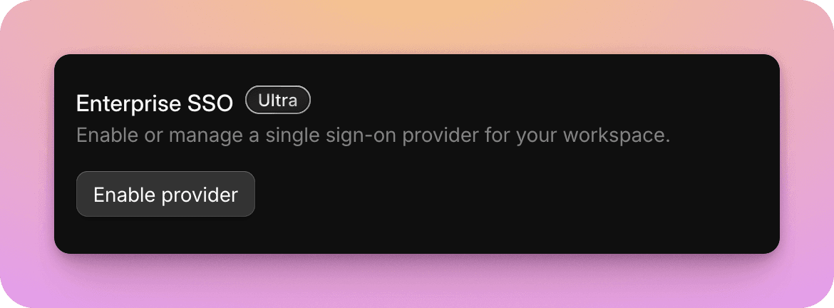 Enable SSO provider