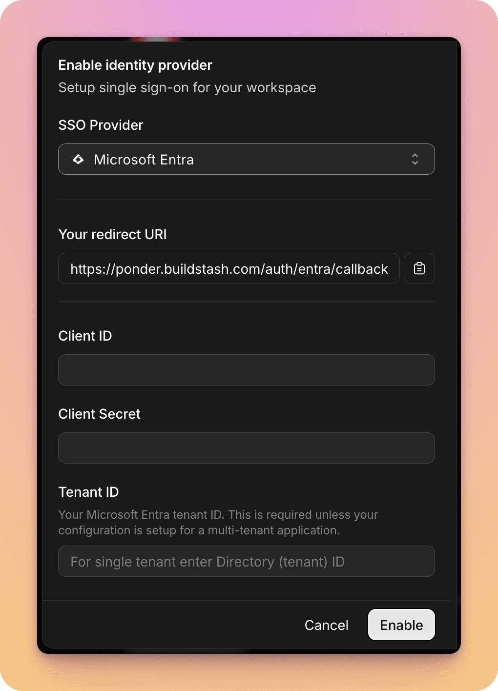 Input provider credentials