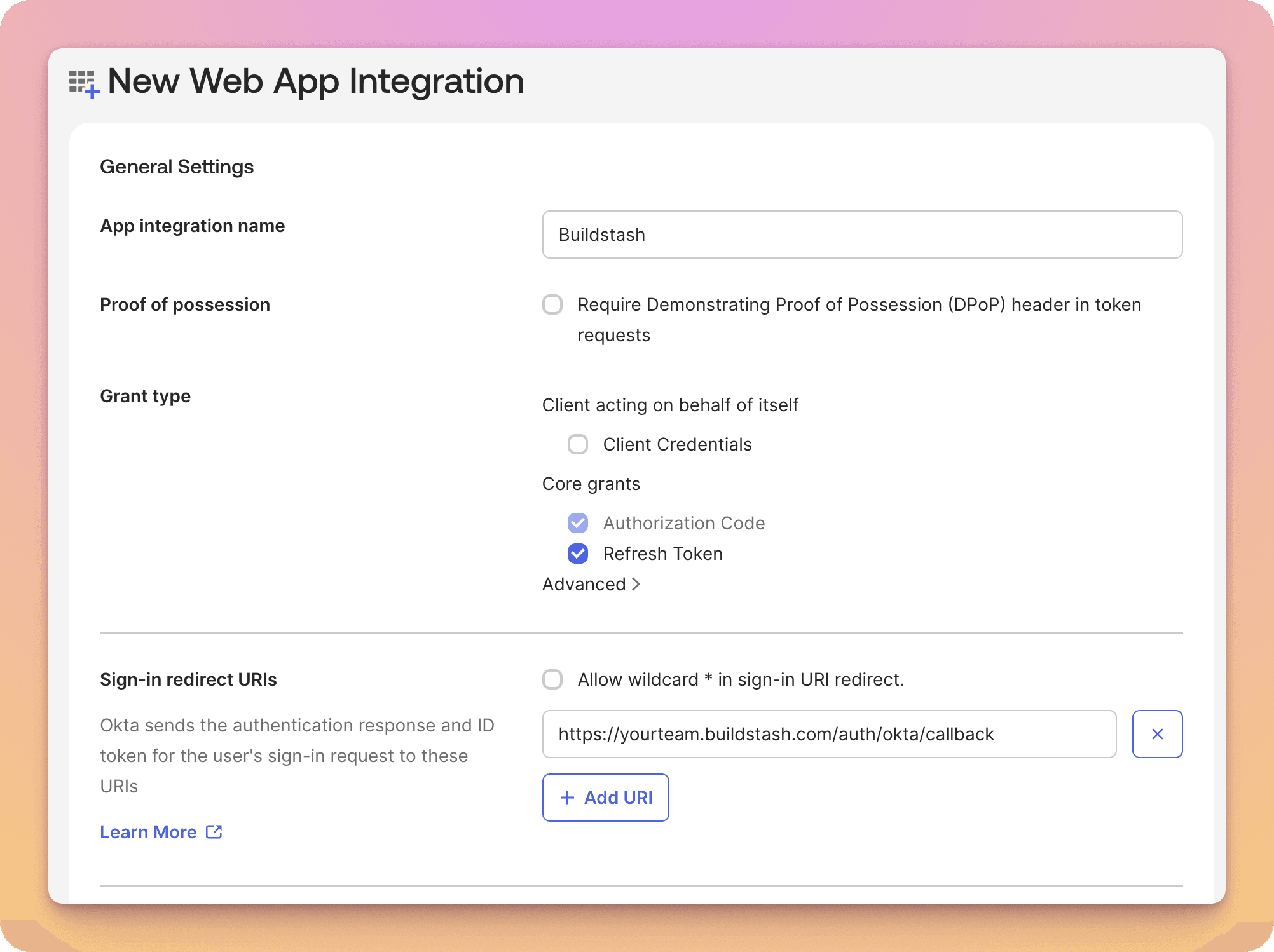 Enter key integration details