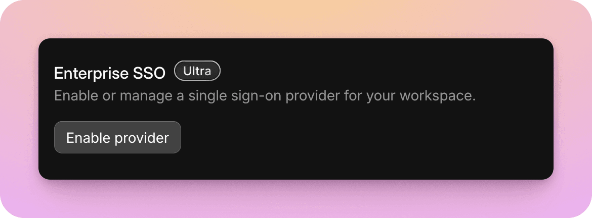 Enable SSO provider
