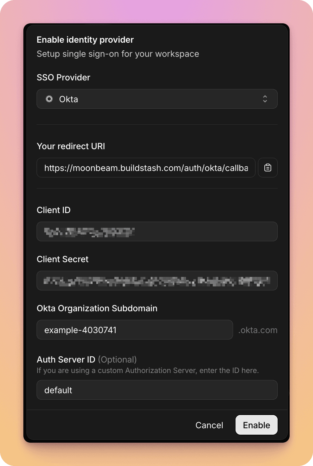 Input provider credentials